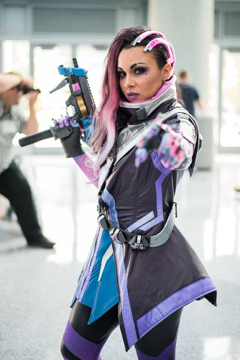 The latest addition to Overwatch’s cast, Sombra, who was officially unveiled at the convention.